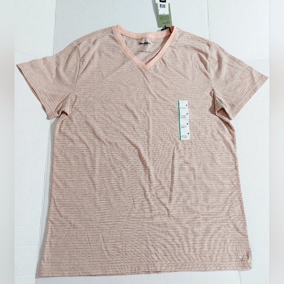 Peach and Gray Goodfellow and V Neck Co Short Sleeve T Shirt Men Size Medium - Picture 1 of 6
